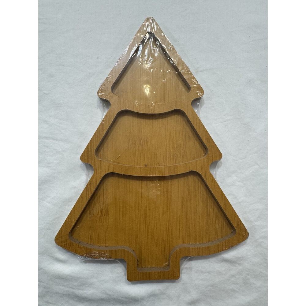 Christmas Wooden Appetizer Tray Christmas Tree Shaped Wooden
